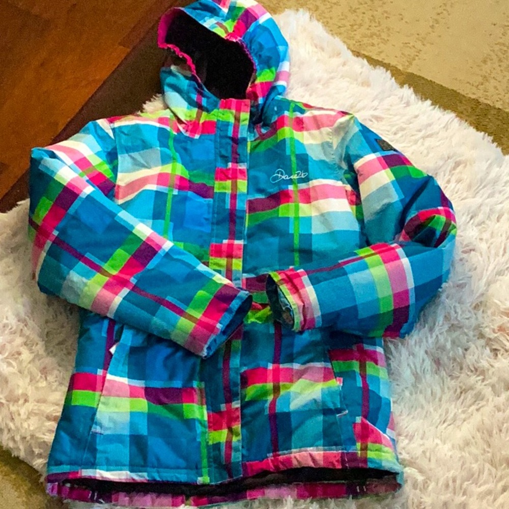 DARE2b ARED 5000 1 GIRLS PLAID WINTER SKI  COAT SZ. 13/14